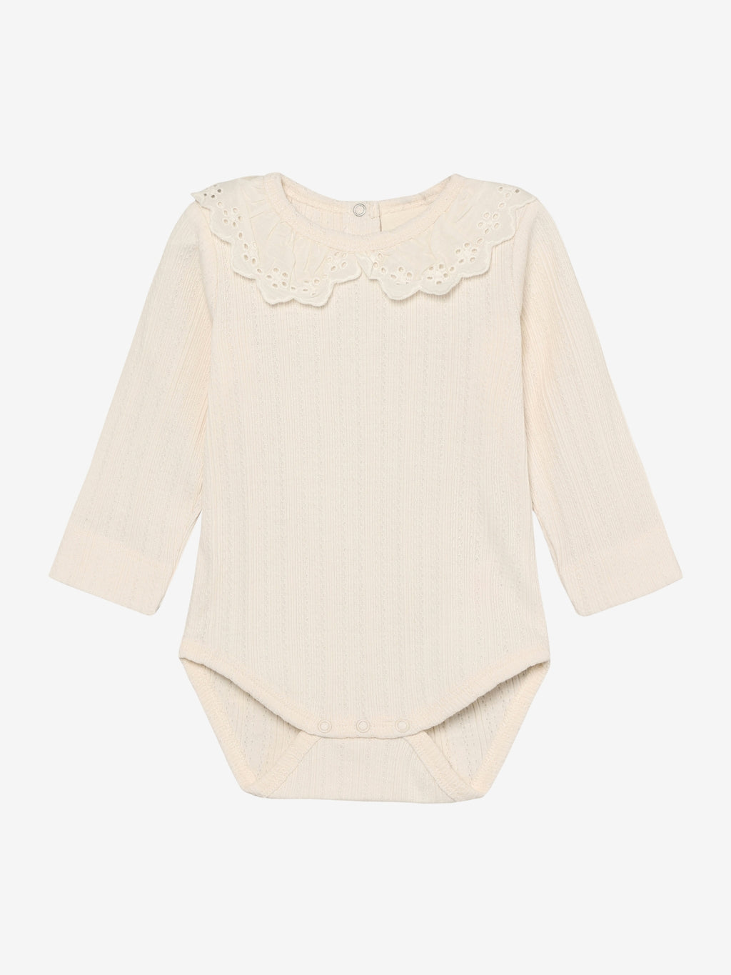 Pointelle romper met kraagje - Katoen - Body LS Pointelle - En Fant - voorkant