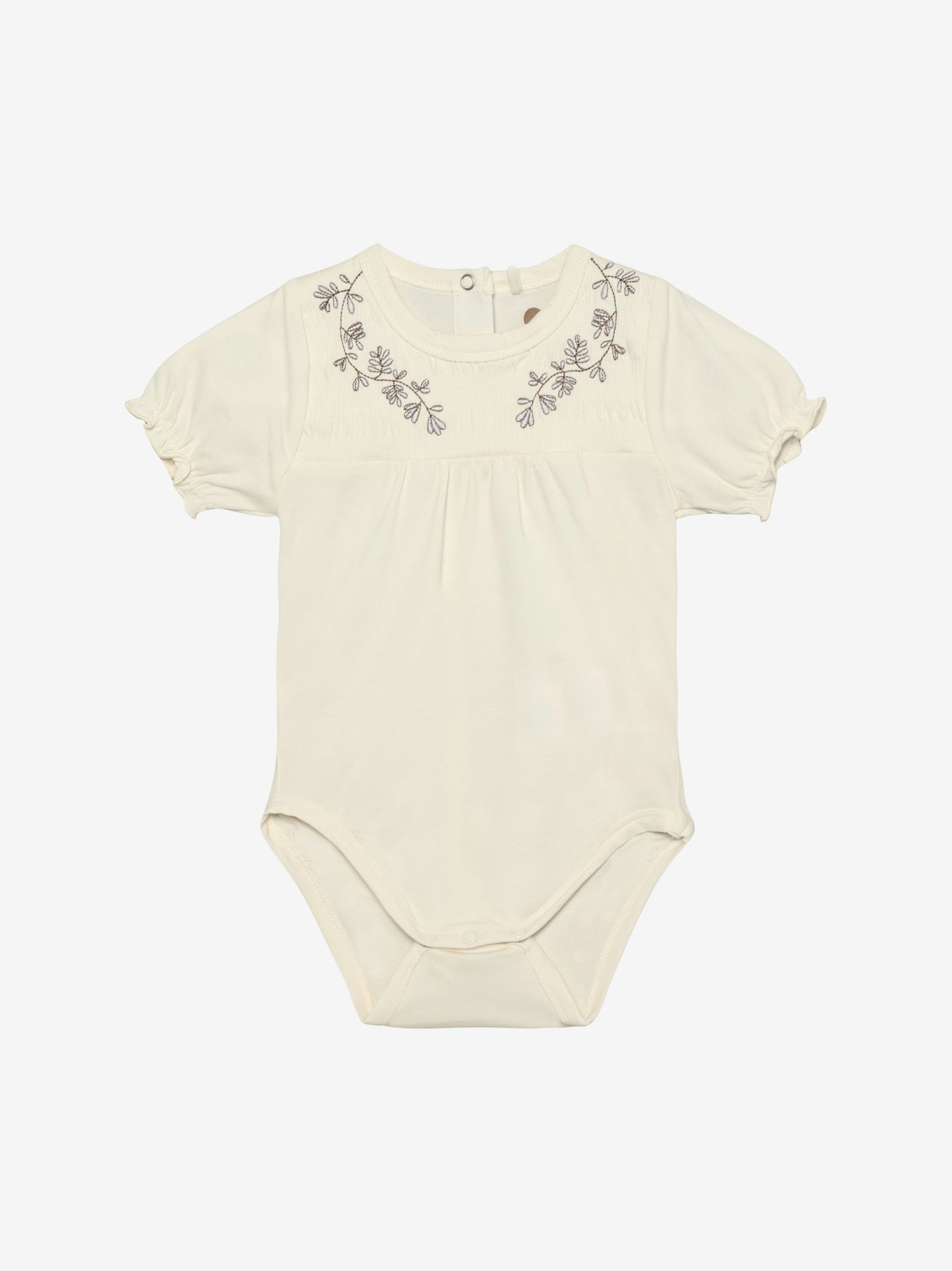Strampler Kurzarm - Baumwolle - Eggnog - Body SS Embroidery - En Fant