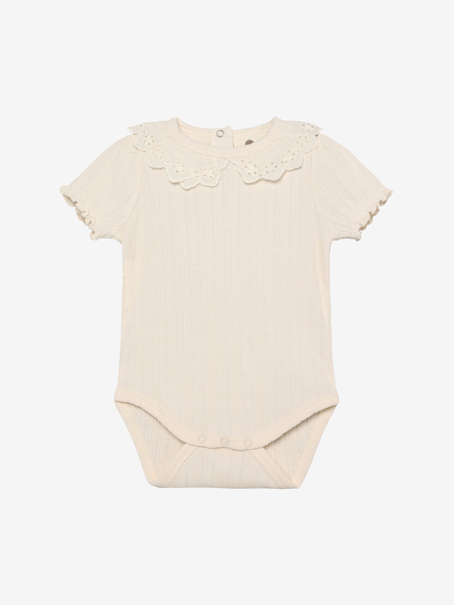 Pointelle romper met kraagje - Korte mouw - Katoen - Body LS Pointelle - En Fant - voorkant