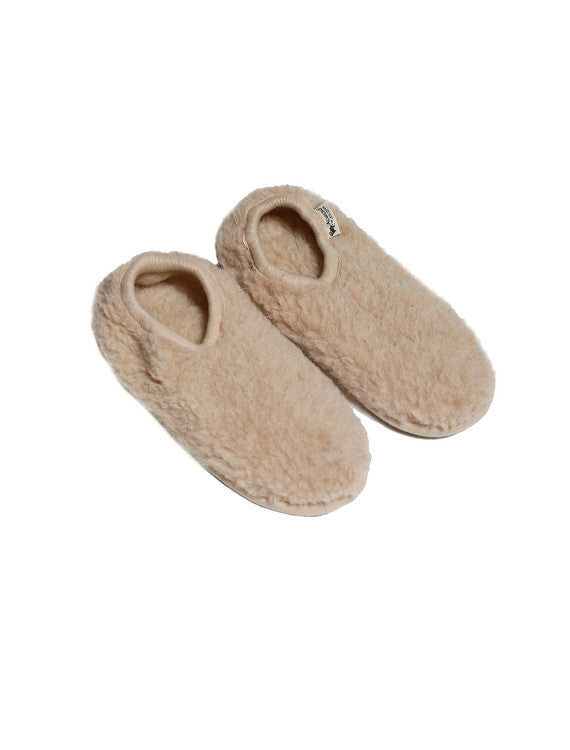 Cloudlet Slippers – Women's wool slippers – Beige – 100% wool with eco-sole – Alwero