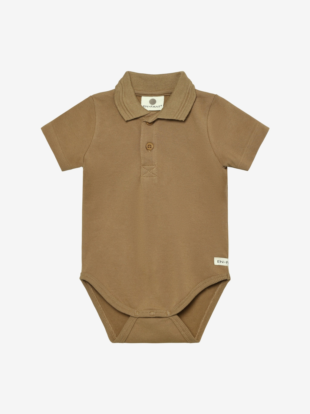 Korte Mouwen Polo Romper - Biologisch katoen - Tiger's Eye - En Fant - voorkant