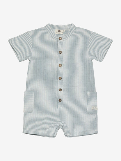 Playsuit Musselin Streifen - Kurzarm Jumpsuit - Bio-Baumwoll Musselin - En Fant