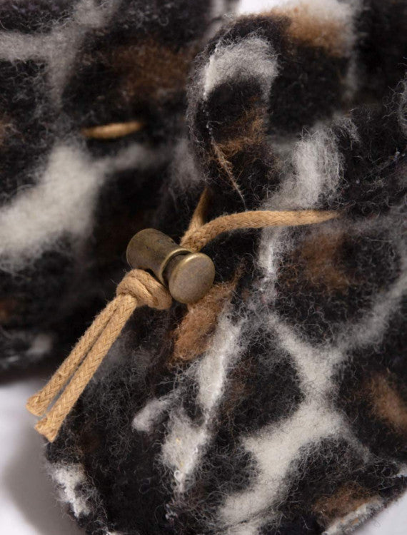 Babyschuhe Emo Leopard – 100 % Wolle – Alwero