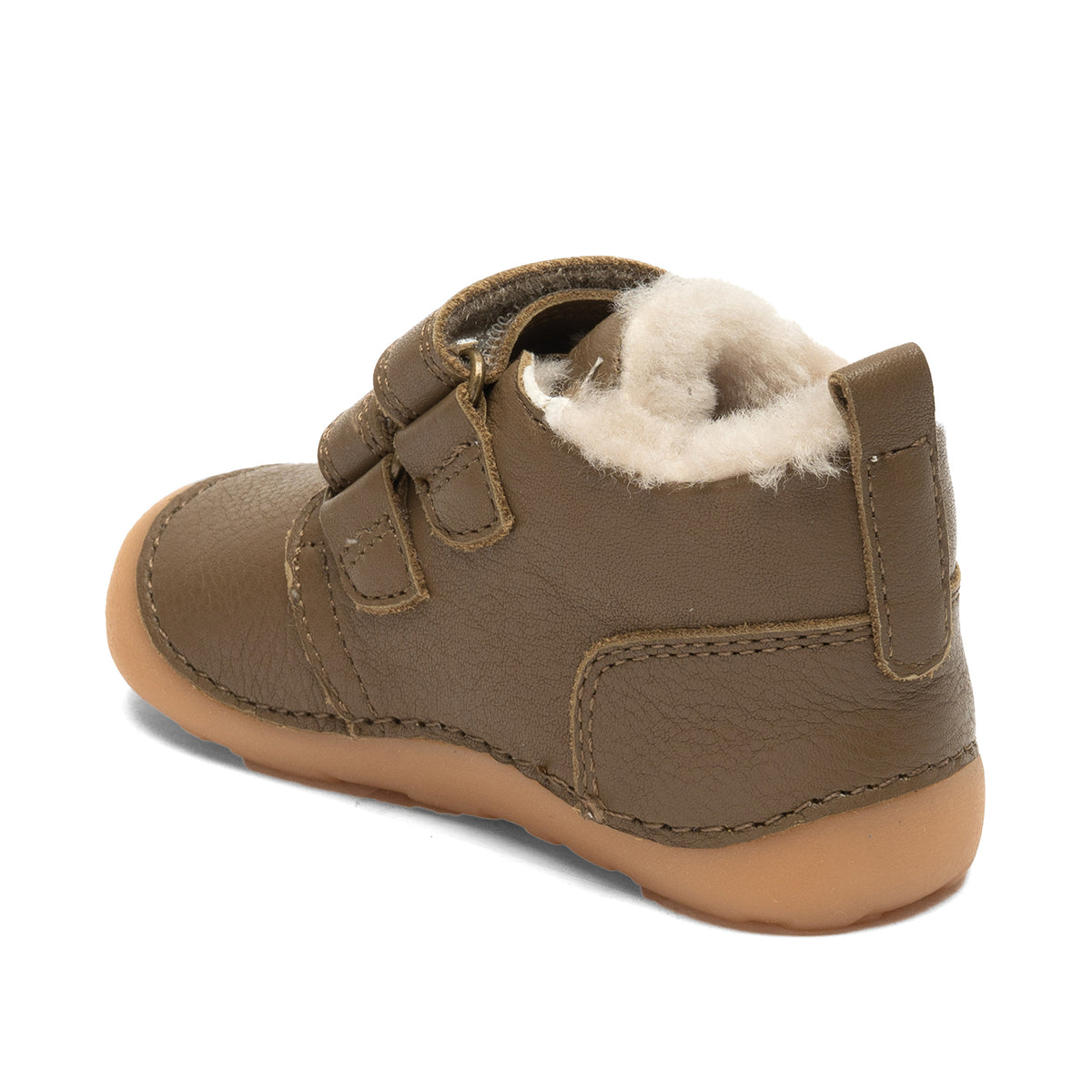 Barefoot Carter Lamb – Khaki – Lamswol gevoerd – Eerste loopschoen – Bisgaard