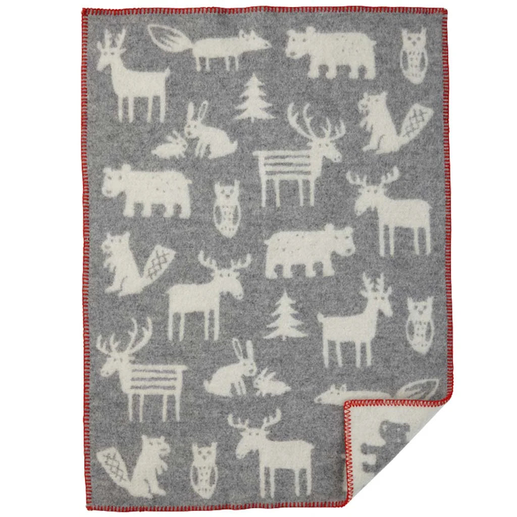 Wool baby blanket Forest Lime Blossom – 100% lambswool – Klippan