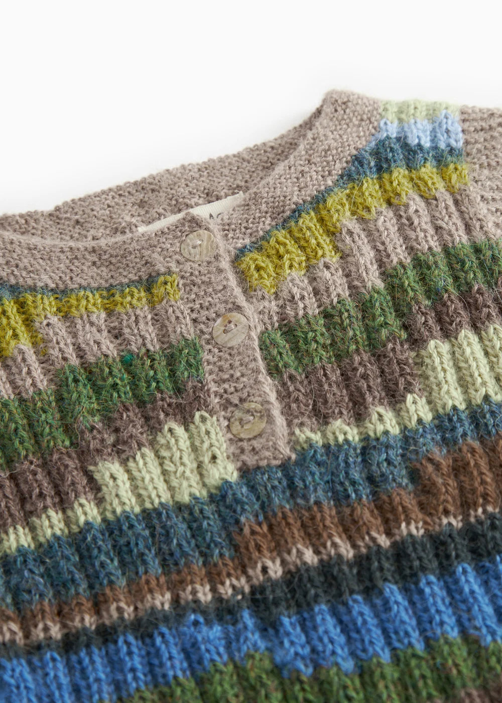 Handgebreide spencer - Talvar Multicolour Boy – 100% alpaca – MarMar Copenhagen