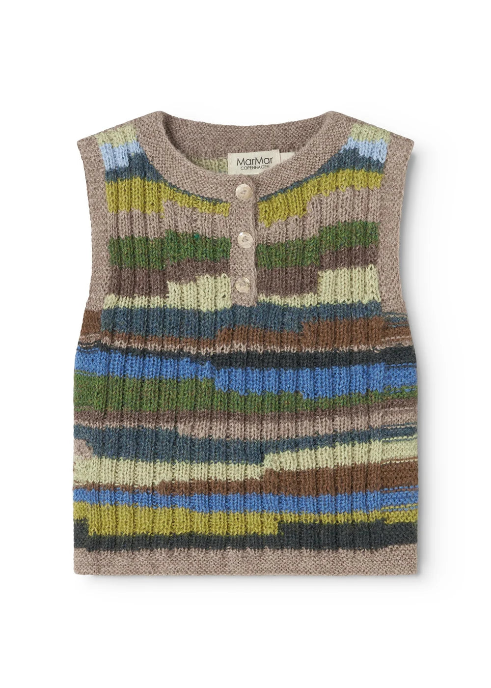 Handgebreide spencer - Talvar Multicolour Boy – 100% alpaca – MarMar Copenhagen