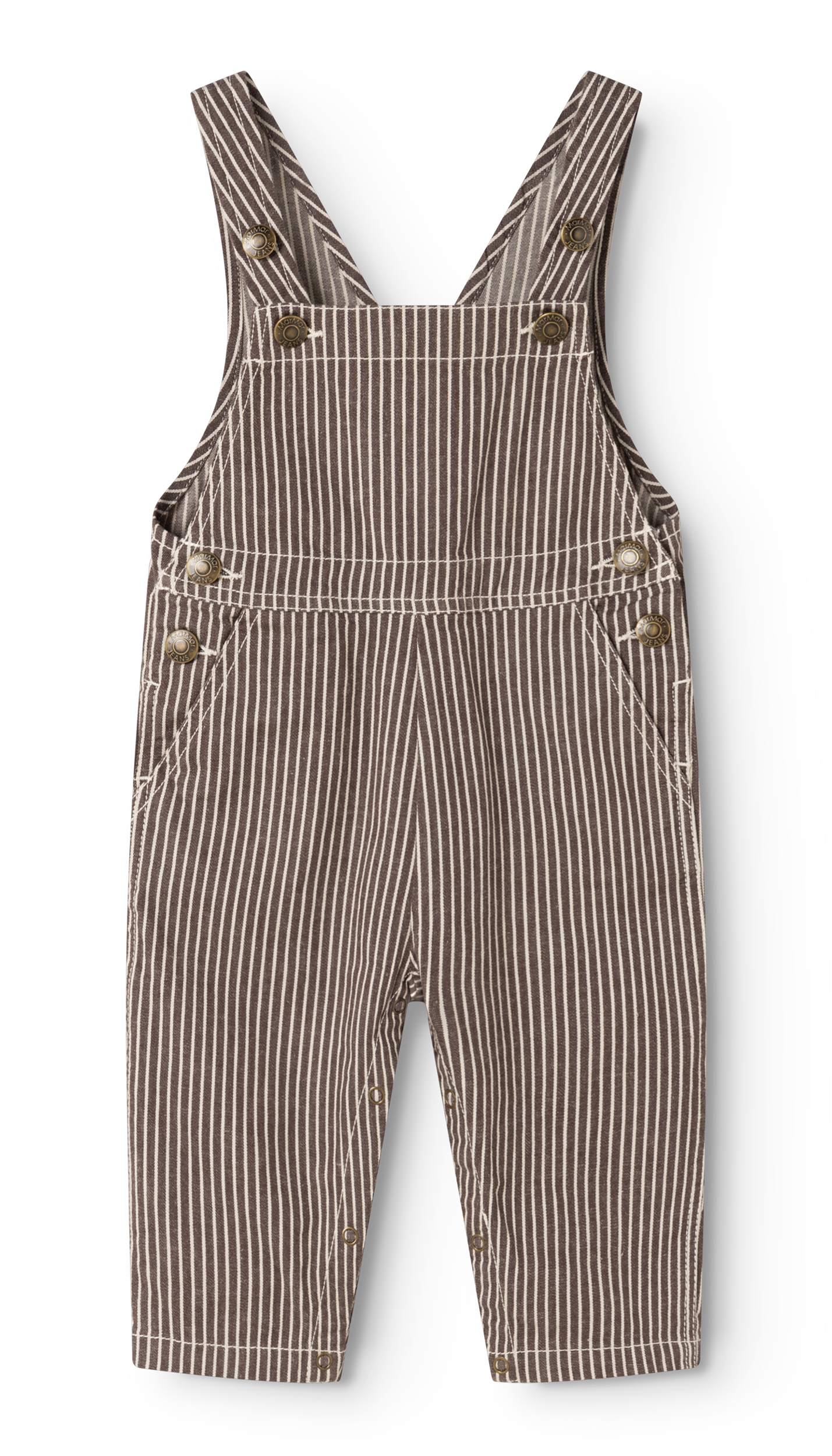 Baby tuinbroek Ruben - Soft denim - Dark Brownie Stripe - MarMar Copenhagen - productfoto - afbeelding 2