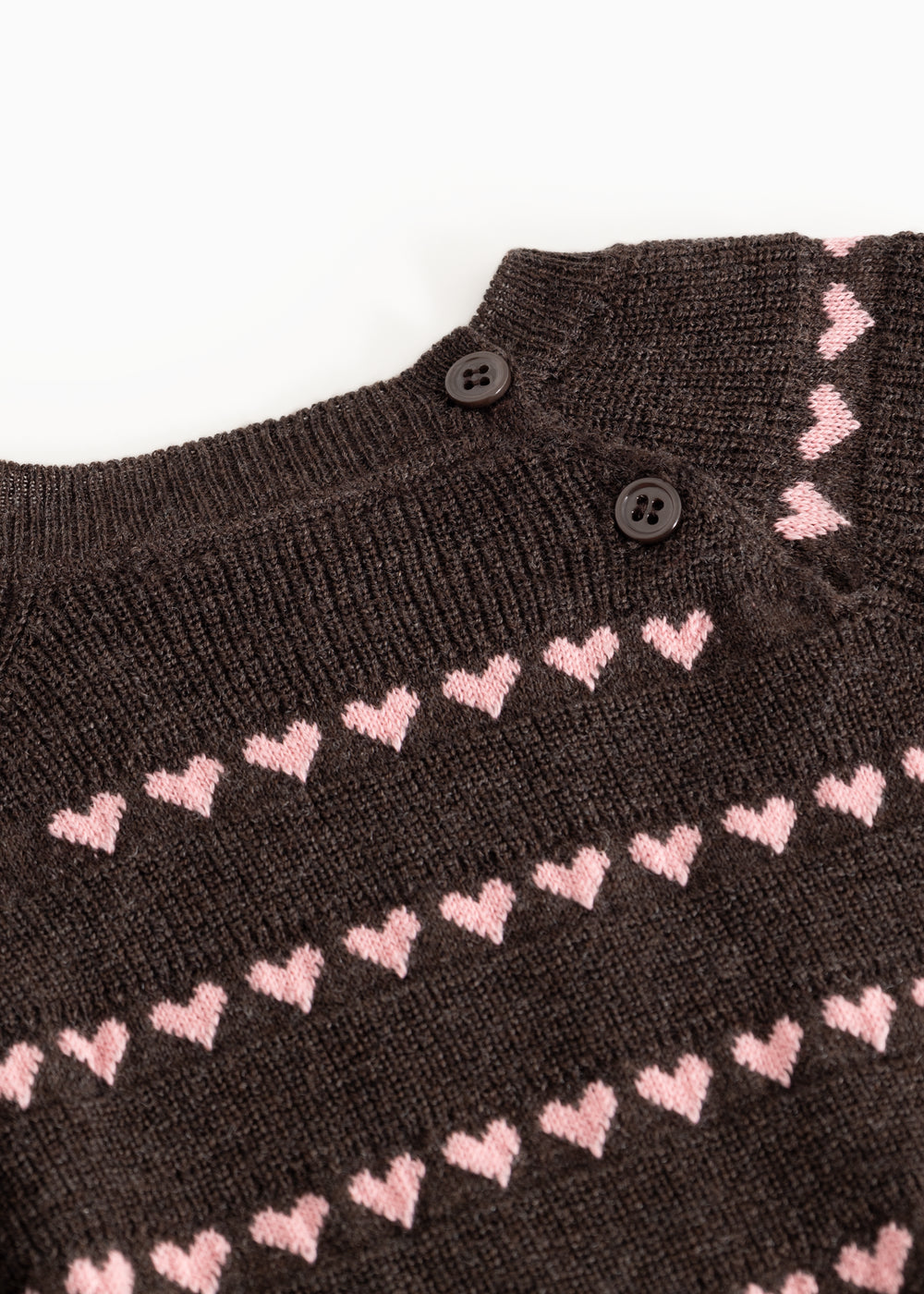 Gebreide trui Torin B - Rose Frosting Hearts – Merinowol & katoen – MarMar Copenhagen