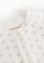 Gebreid babyvestje Taki Flower Stripe – Biologisch katoen & modal – MarMar Copenhagen