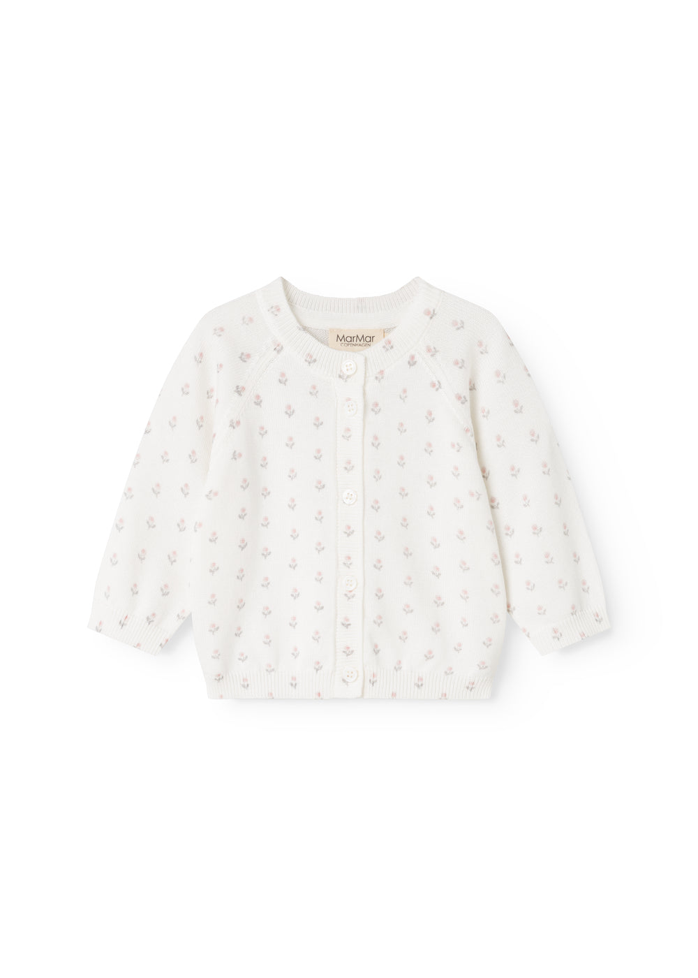 Gebreid babyvestje Taki Flower Stripe – Biologisch katoen & modal – MarMar Copenhagen