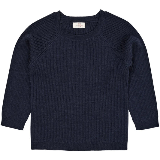 Gebreide Baby Trui - Merino Classic Rib Knit - Navy Blue - Copenhagen Colors