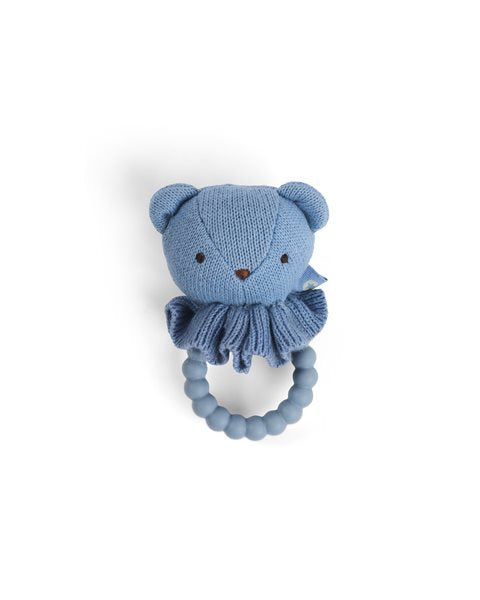 Rammelaar beer – Blue – Katoen & siliconen ring – Smallstuff