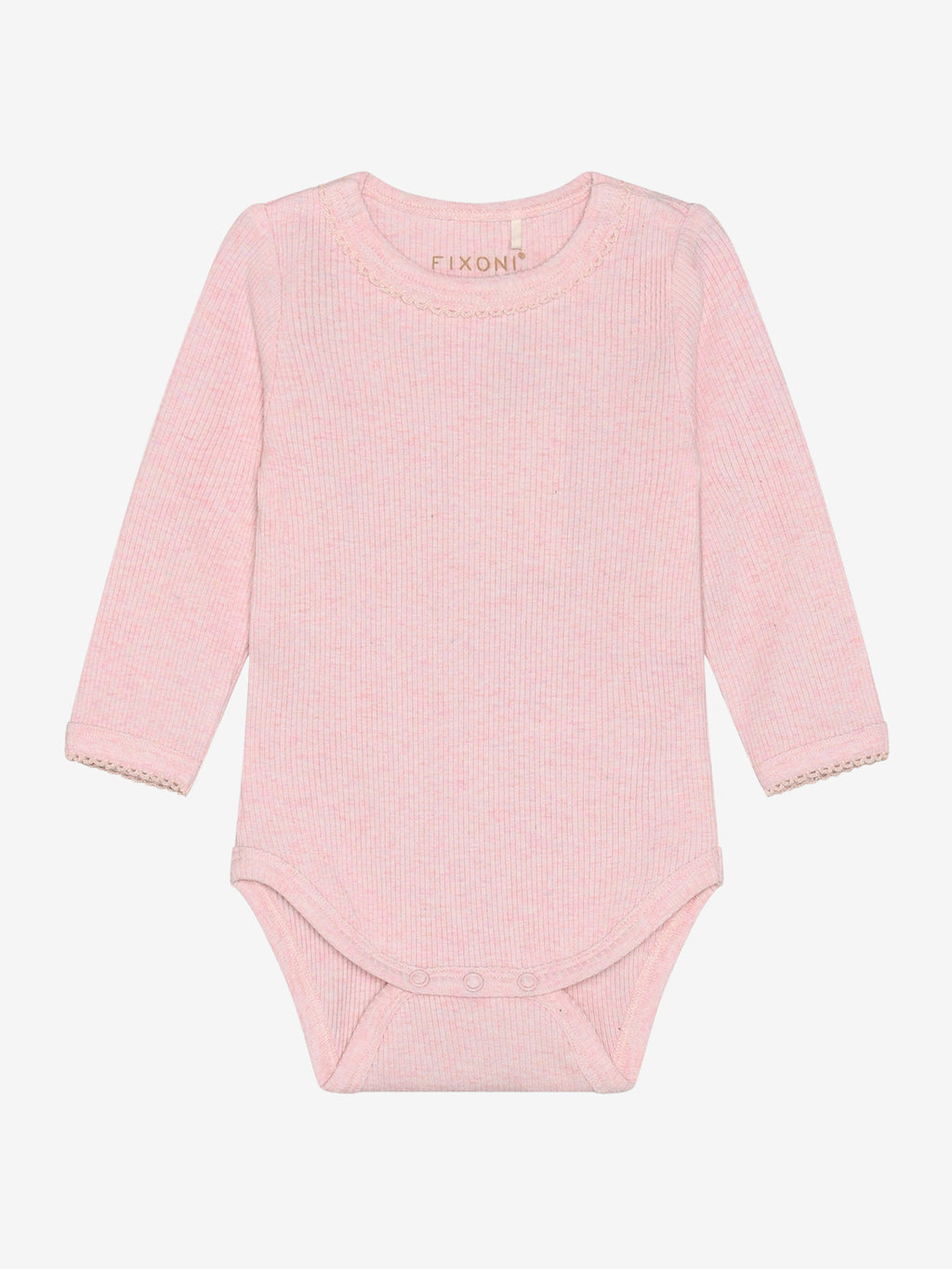 Romper - Modal/katoen - Roze/Bleached Mauve Melange - Fixoni - voorkant