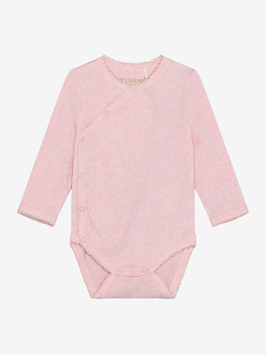 Overslagromper - Modal/katoen - Roze/ Bleached Mauve Melange - Fixoni