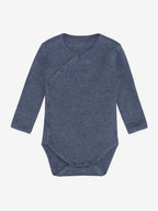Overslagromper - Modal/katoen - Donkerblauw/Vintage Indigo Melange - Fixoni - voorkant