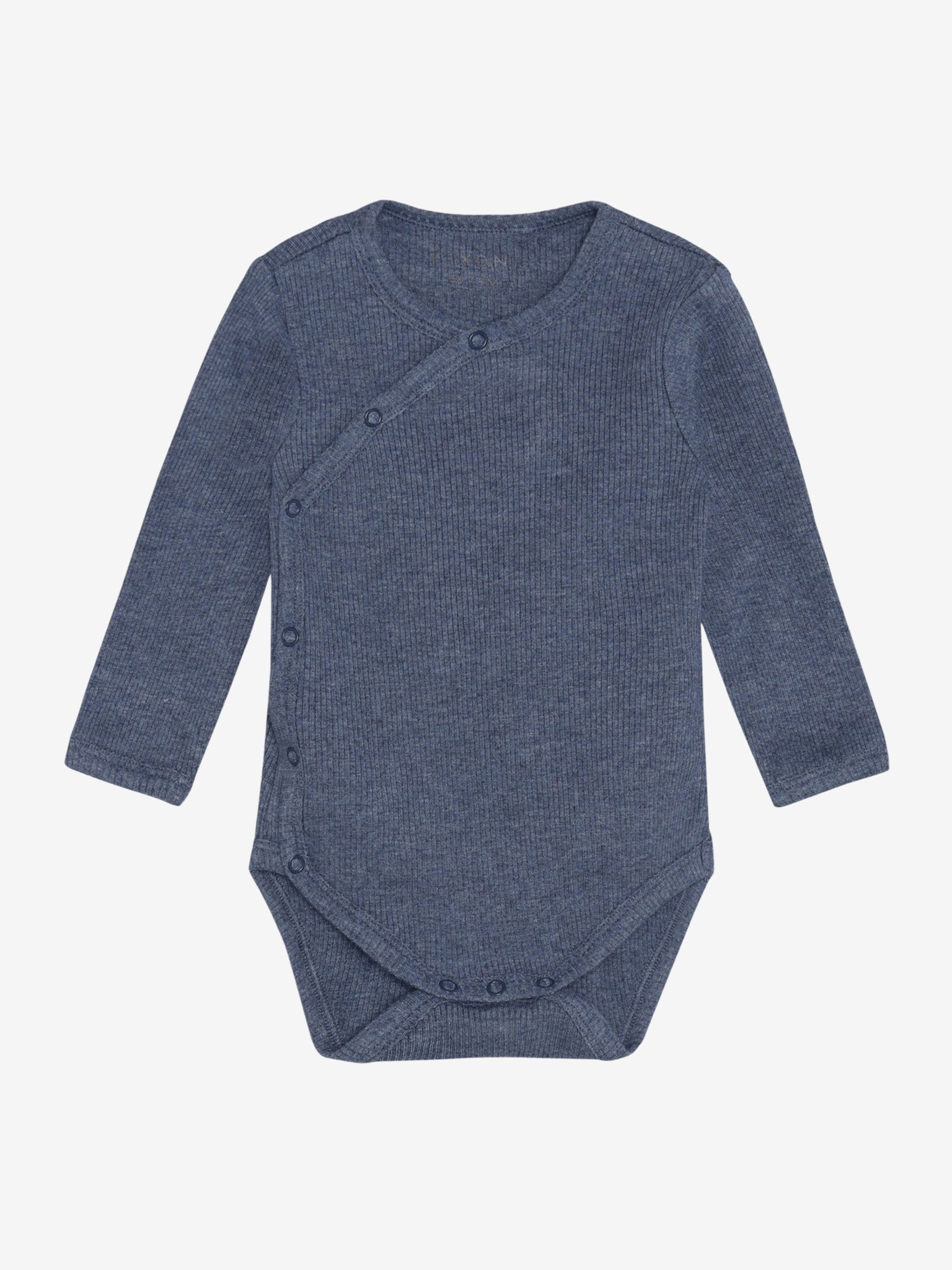 Overslagromper - Modal/katoen - Donkerblauw/Vintage Indigo Melange - Fixoni - voorkant