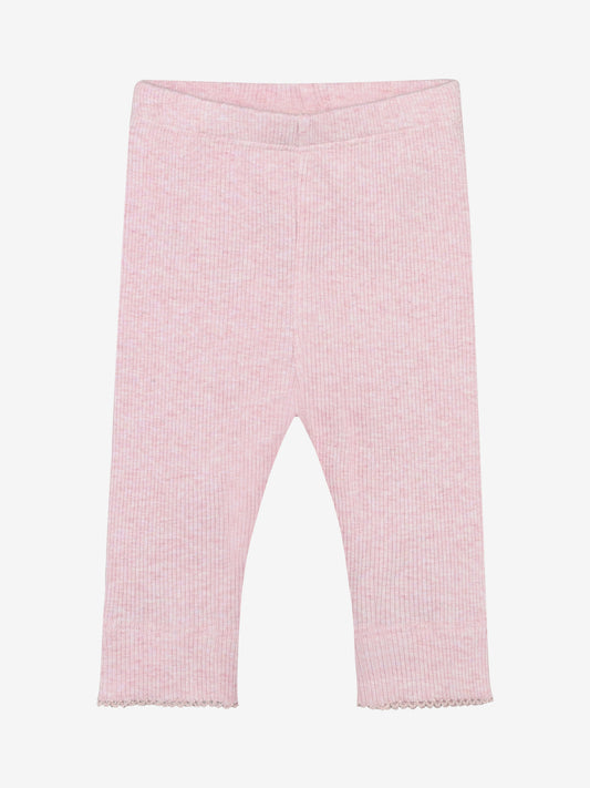 Legging - Modal/katoen - Roze/ Bleached Mauve Melange - Fixoni