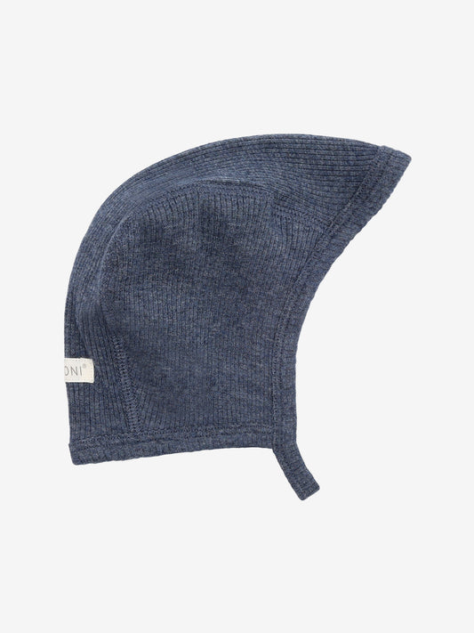 Baby mutsje - Helm mutsje - Modal/Katoen - Donkerblauw/Vintage Indigo Melange - Fixoni