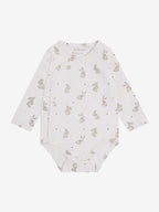 Wickelbody mit Hasenprint – Helllila – Bio-Baumwolle – Fixoni