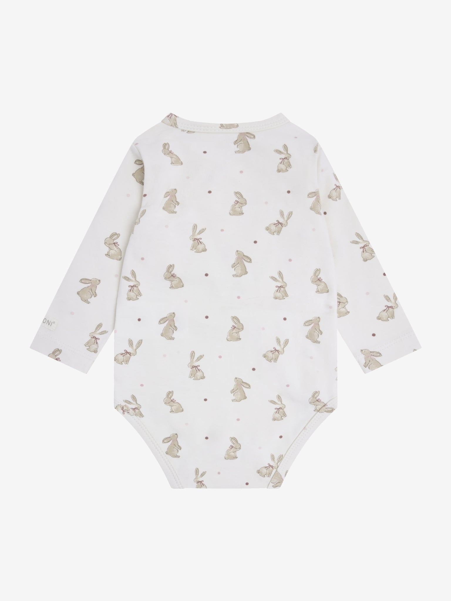 Wickelbody mit Hasenprint – Helllila – Bio-Baumwolle – Fixoni