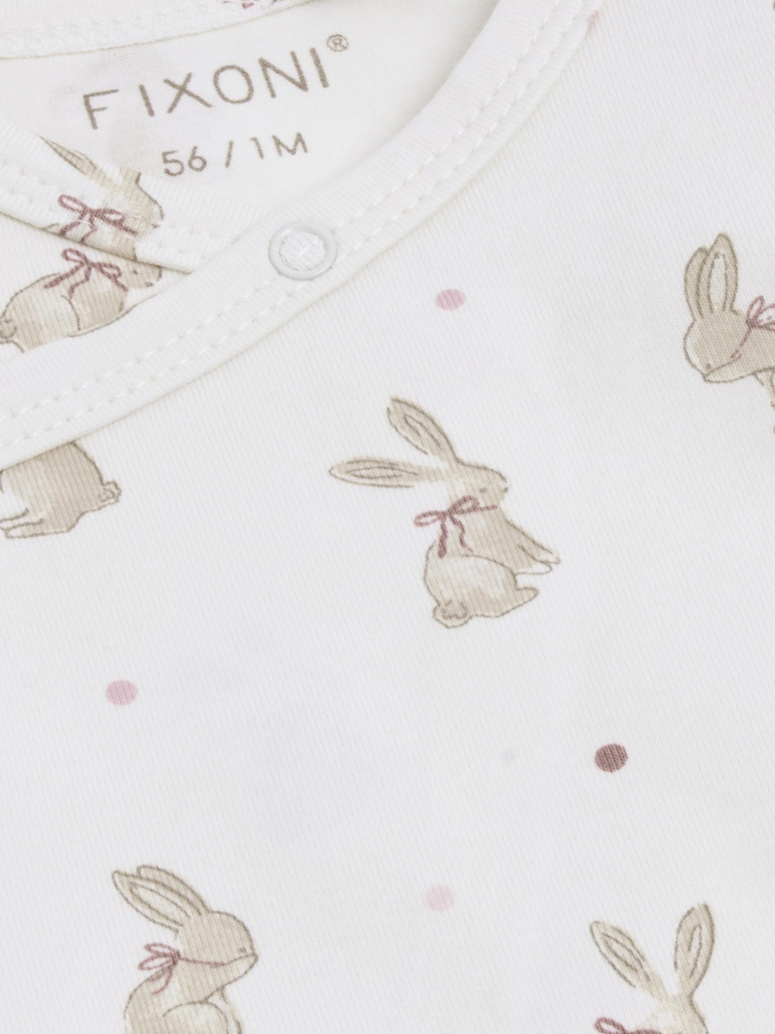 Wickelbody mit Hasenprint – Helllila – Bio-Baumwolle – Fixoni