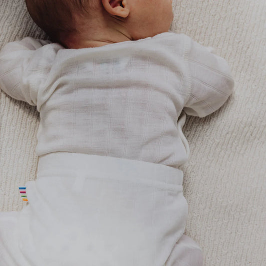 Overslag romper - Merino wol - Wit/Naturel - Joha