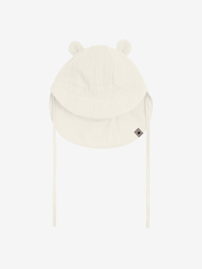 Baby zonnehoedje met oortjes - Katoen mousseline - HutteliHut