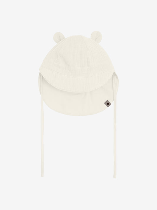 Baby zonnehoedje met oortjes - Katoen mousseline - HutteliHut