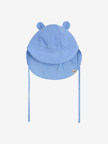 Baby zonnehoedje met oortjes - Katoen mousseline - HutteliHut