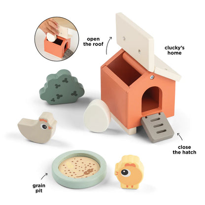 Houten boerderij set - Tiny farm play set - Clucky - Colour mix - Done by Deer