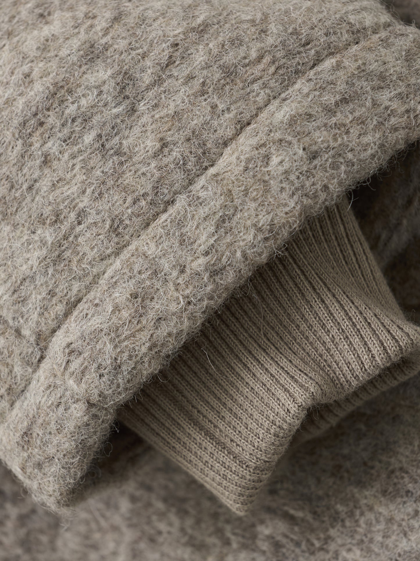 Wollen jas met capuchon - Merino wol - Camel/grijs - Huttelihut