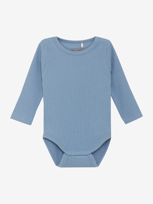 Bodysuit long sleeve - Cotton & Modal mix - Body LS Rib - Windward Blue - Huttelihut