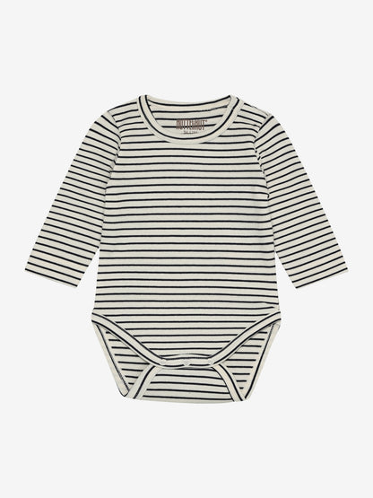 Long-sleeved romper - Organic cotton - Body LS YD Stripe - Navy Blazer - Huttelihut