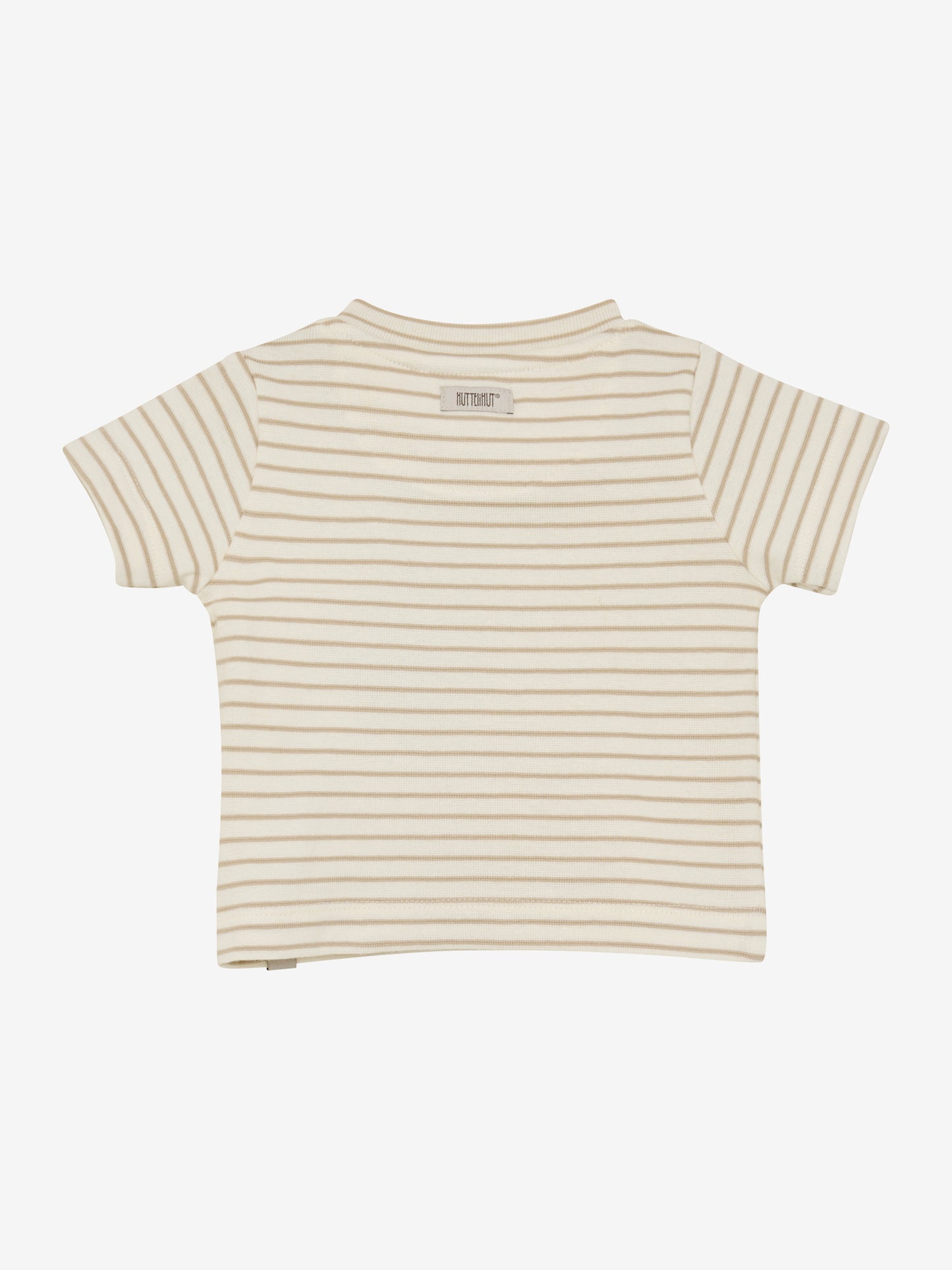 T-shirt baby - Biologisch katoen - Gestreept beige/White Pepper - Huttelihut