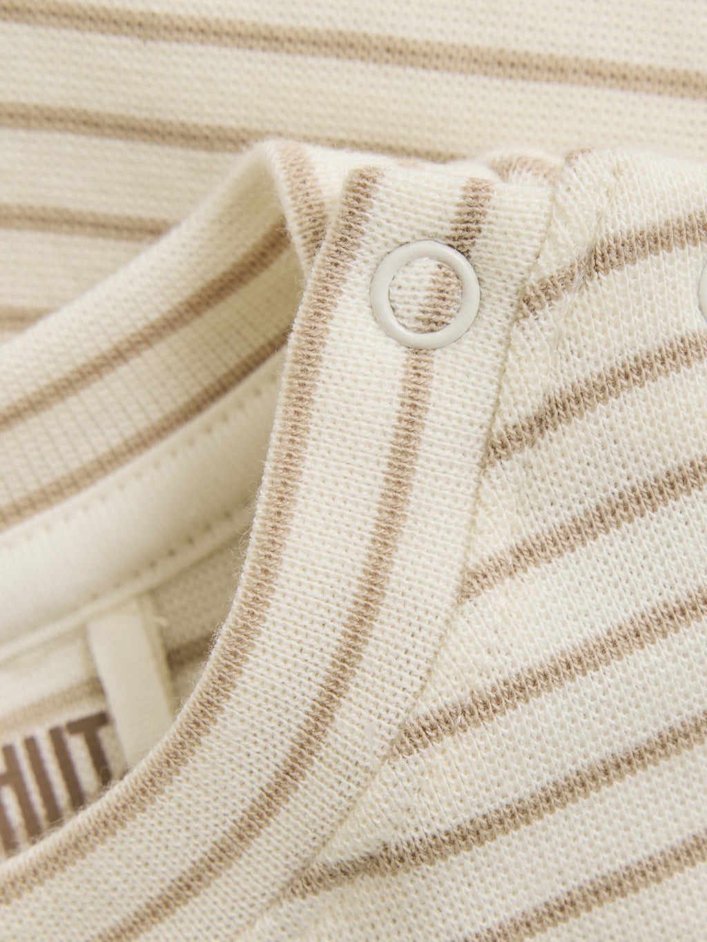 T-shirt baby - Biologisch katoen - Gestreept beige/White Pepper - Huttelihut - productfoto - afbeelding 2