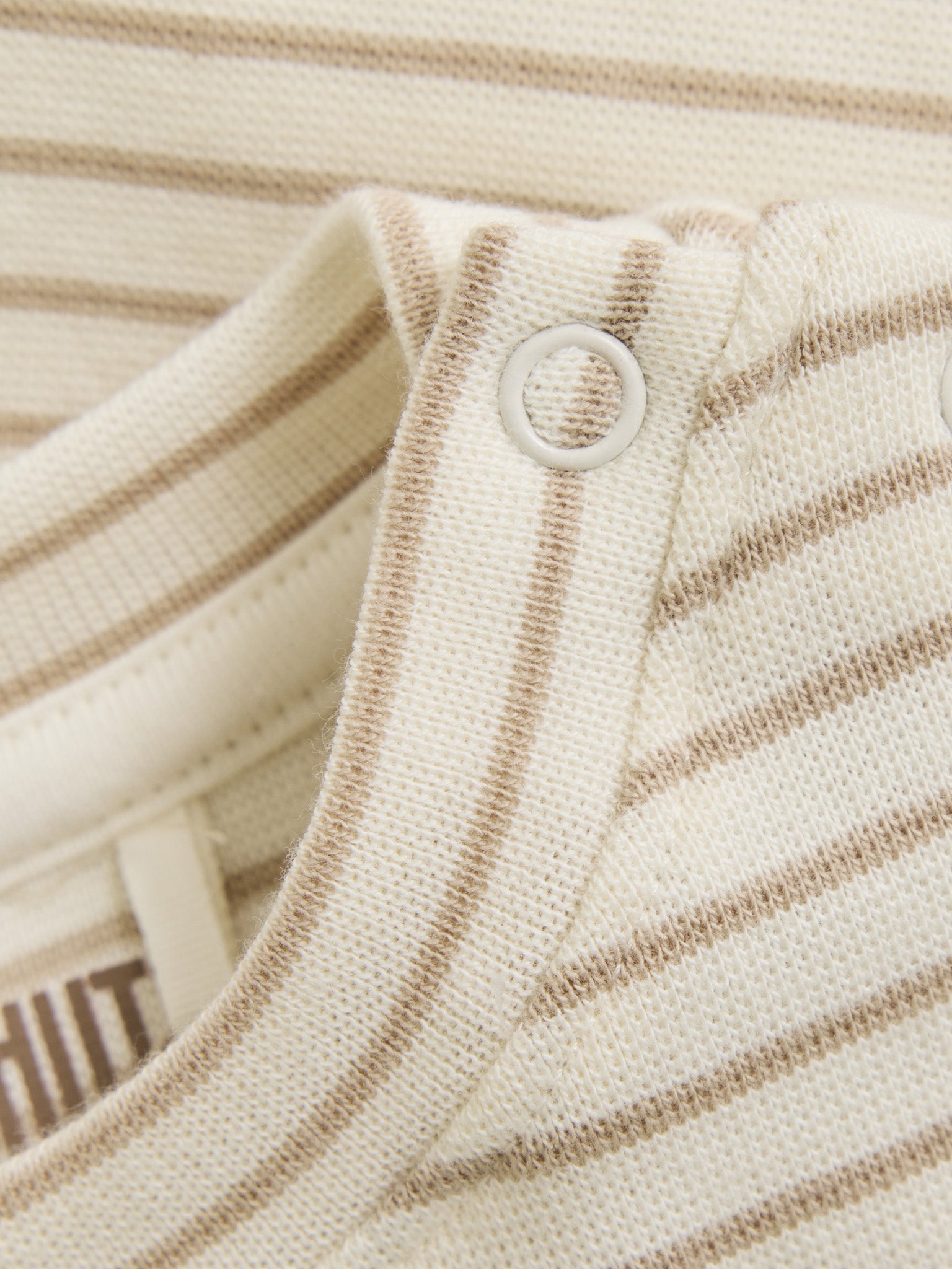 T-shirt baby - Biologisch katoen - Gestreept beige/White Pepper - Huttelihut - productfoto - afbeelding 2