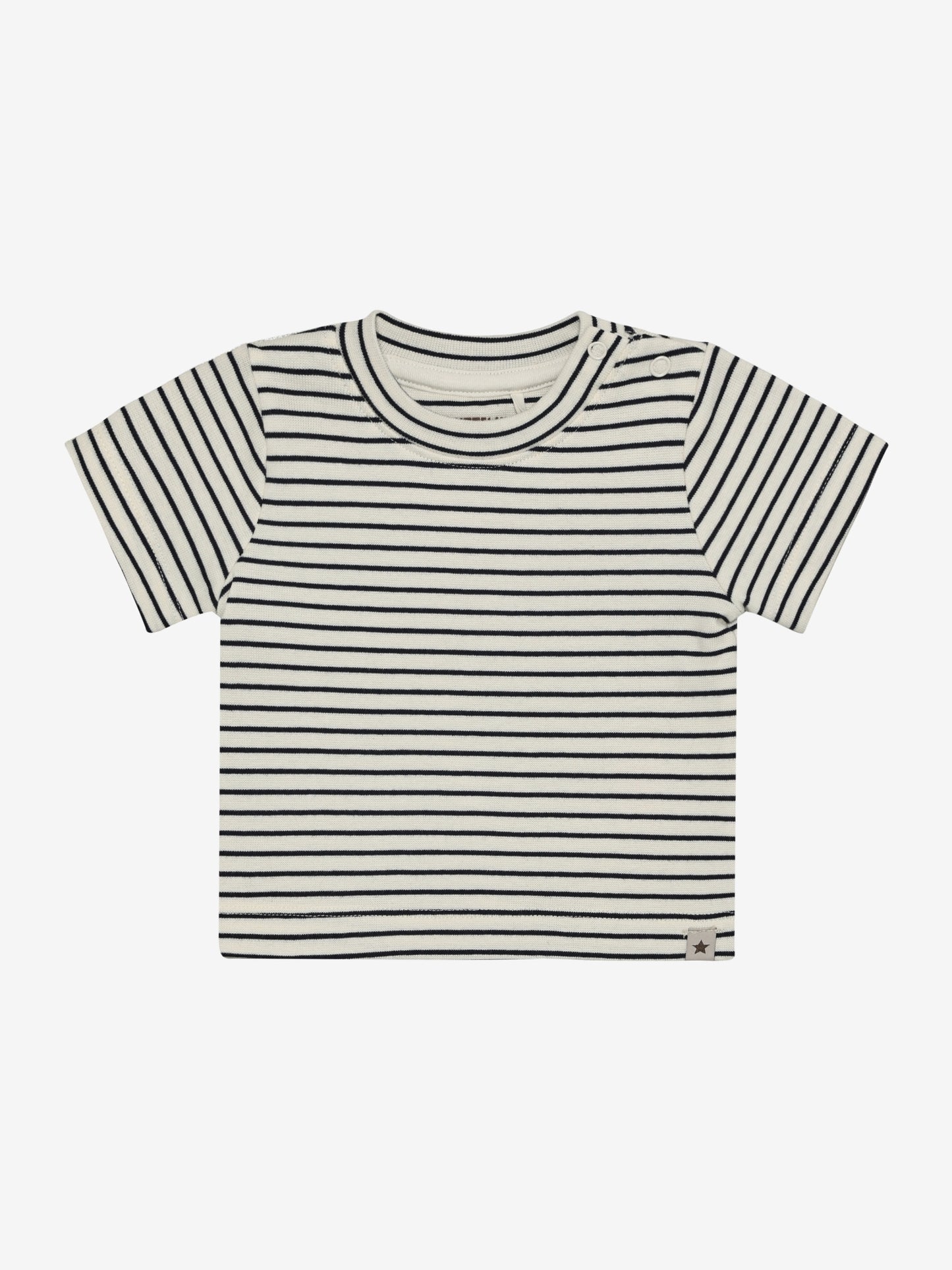 Baby T-Shirt - Bio-Baumwolle - Gestreift Navy/Bering Sea - Huttelihut