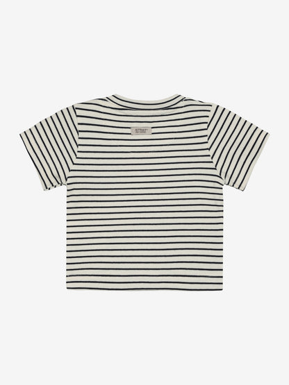 Baby T-Shirt - Bio-Baumwolle - Gestreift Navy/Bering Sea - Huttelihut