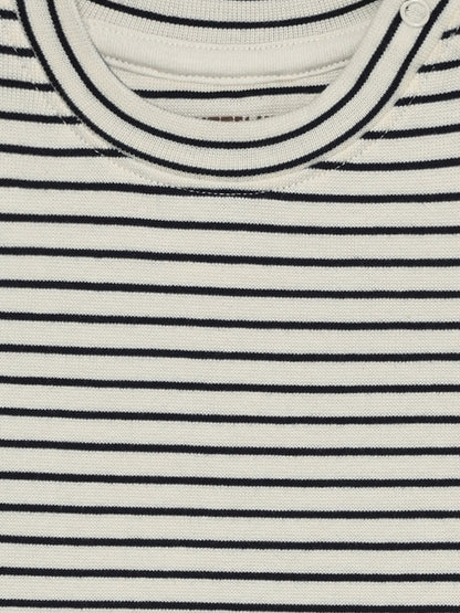 Baby T-Shirt - Bio-Baumwolle - Gestreift Navy/Bering Sea - Huttelihut