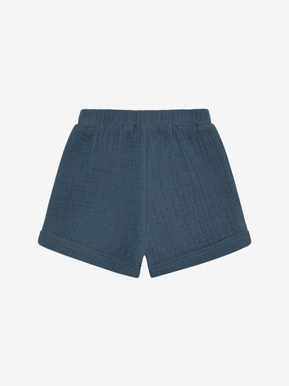 Kurze Hose - Baumwollmusselin - Baby Musselin Shorts - Bering Sea - Huttelihut