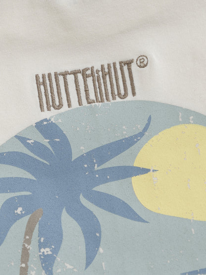Grafisches T-Shirt - Bio-Baumwolle - Weiß/Antikweiß - Huttelihut