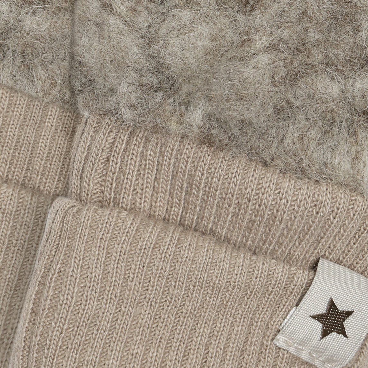 Baby wantjes - Wool teddy - Camel Melange - 100% wol - HUTTEliHUT