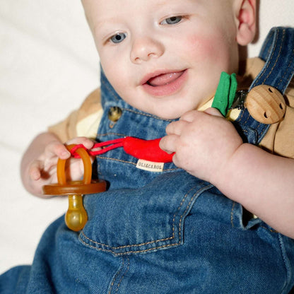 Speenkoord hete peper - Charly the Chili Pacifier Clip - Katoen - Oli & Carol