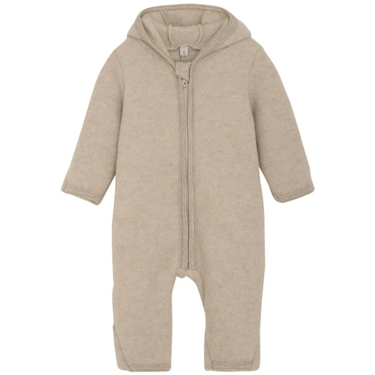 Buitenpak/jumpsuit - Merino wol fleece - Camel Melange - Huttelihut