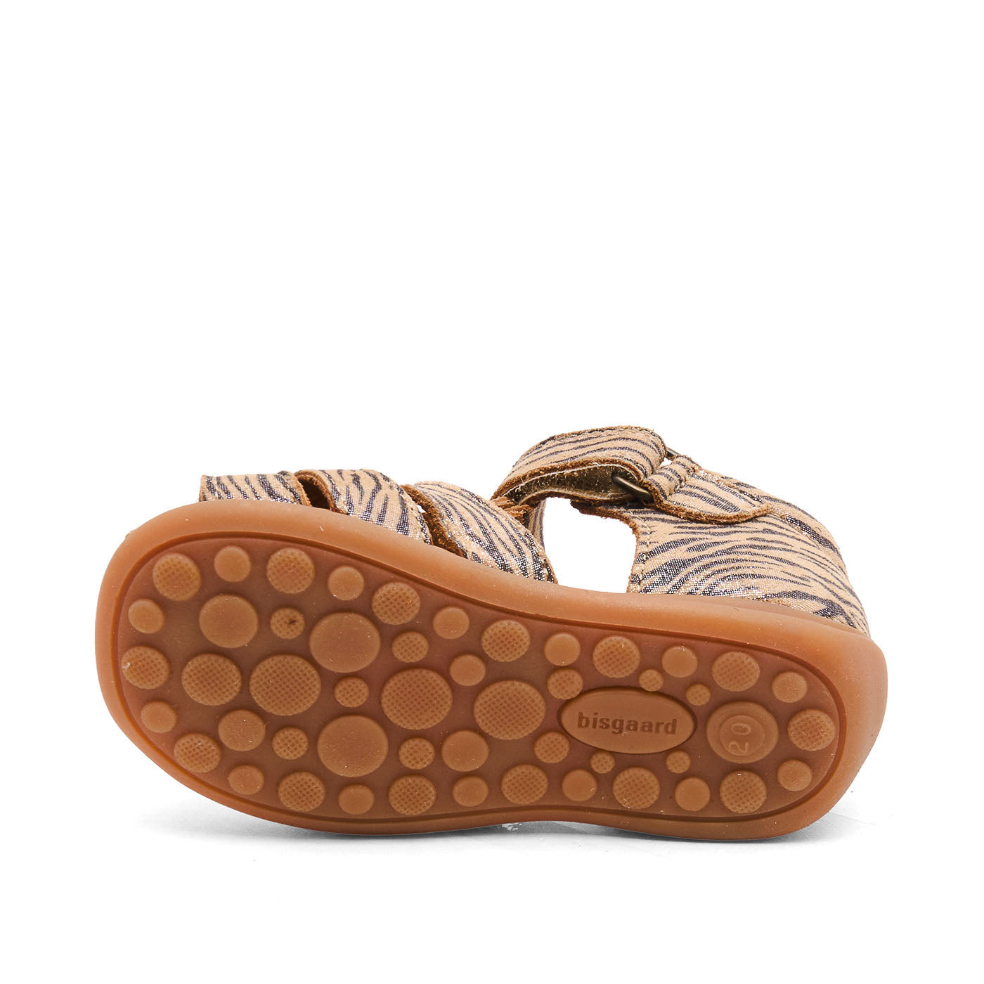 Leather sandal - Closed toe - Glitter zebra print - Bisgaard