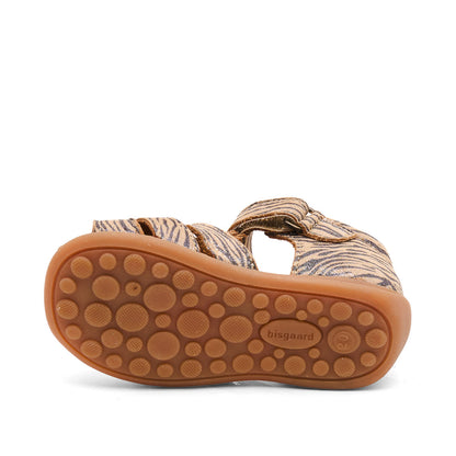 Leather sandal - Closed toe - Glitter zebra print - Bisgaard