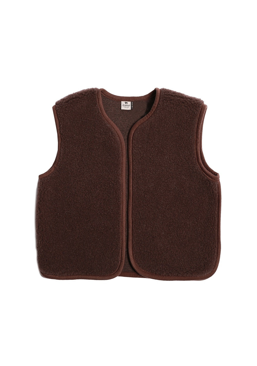 Camino Gilet – Choco Martini Light – Kort wollen damesgilet van 100% wol – Alwero