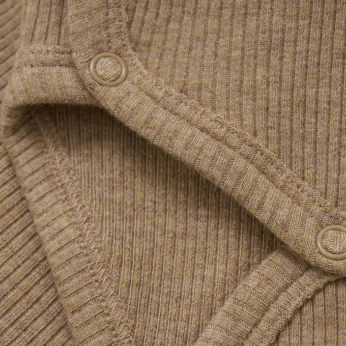 Fixoni - Wrap Body LS MÃ©lange Rib - Romper - Modal mix
