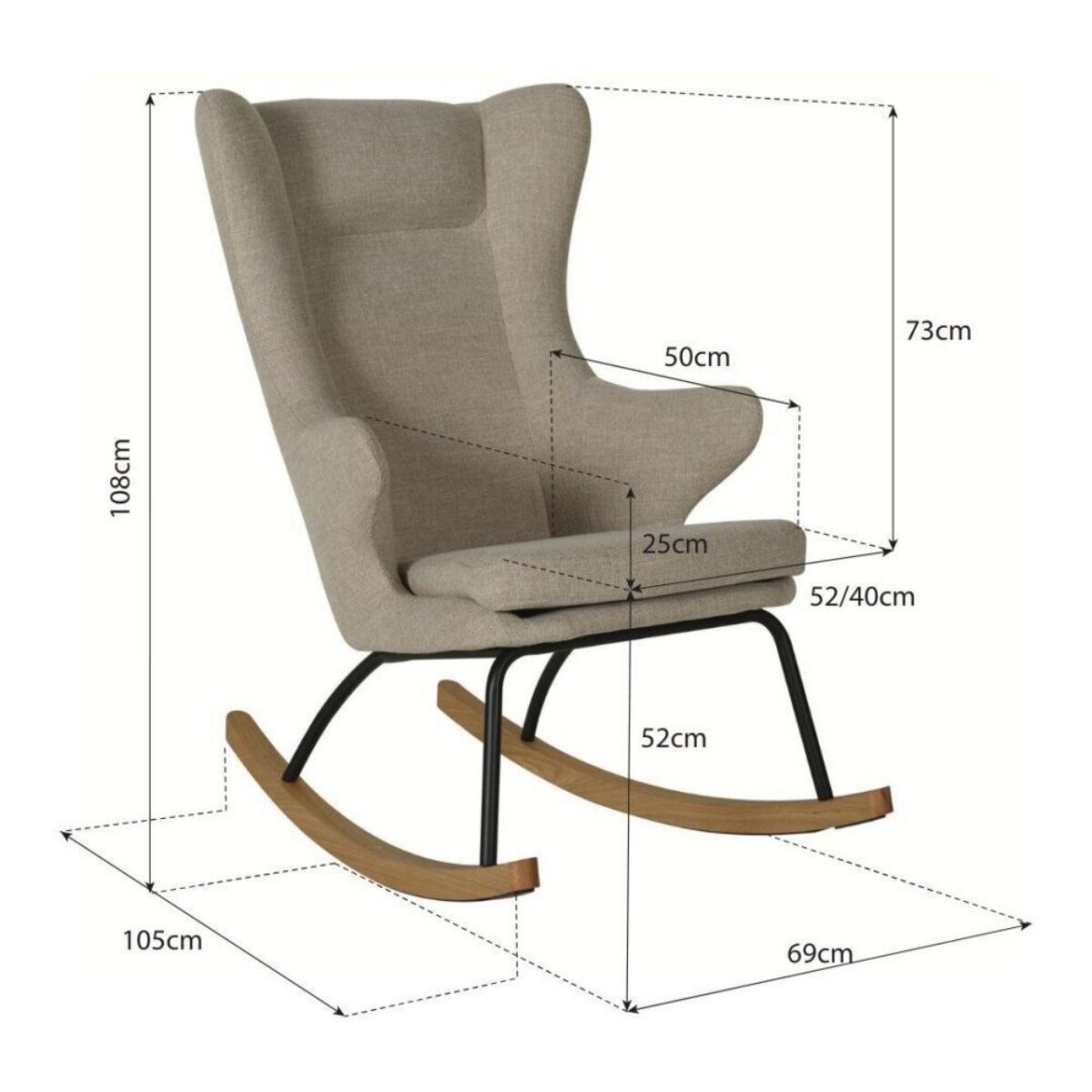 Rocking Chair De Luxe Adult Teddy - Bison of Stone - Schommelstoel - Quax - productfoto - afbeelding 5